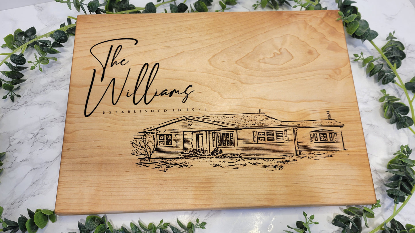 Personalized House Drawing | Realtor Closing Gift for Clients | Home Sweet Home Gift | Housewarming New House Gift Engraved Image from Photo - CCreations Woodworks