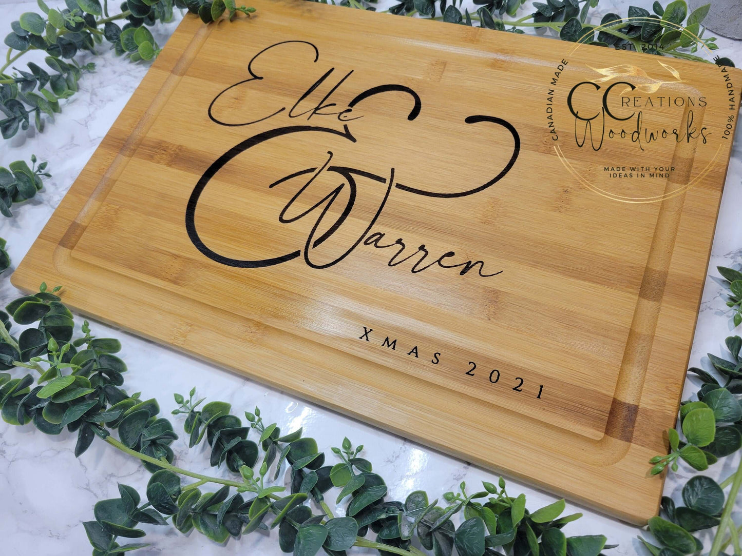 107 - Custom Engraved Cute Couples Charcuterie Board | Personalized Charcuterie with Handle | Custom Wood Board | Couple Gifts